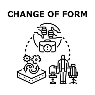 Change of form concept illustrating process evolution Stock Illustration