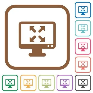 Change to fullscreen view simple icons Stock Illustration