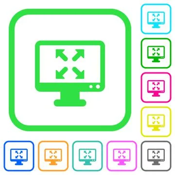 Change to fullscreen view vivid colored flat icons icons Stock Illustration