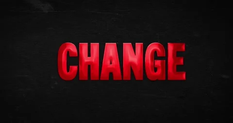 Change. Glossy red word 스톡 동영상 137687907