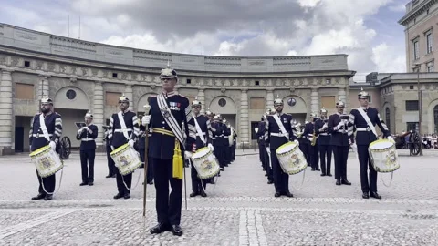 Change of the guards in front of the royal palace Stock Footage 294055481