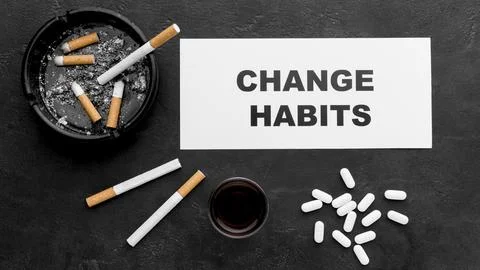 Change habits message Fotos Stock