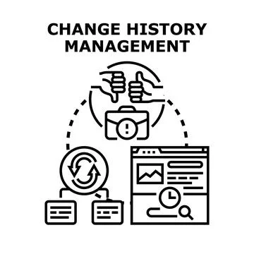 Change history management system tracking document versions 스톡 일러스트