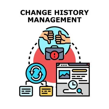 Change history management system tracking document versions Stock Illustration