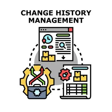 Change history management system vector concept Illustrazione stock