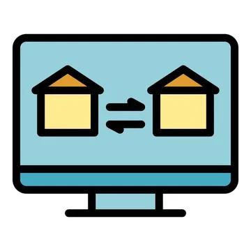 Change home network icon vector flat Stock Illustration