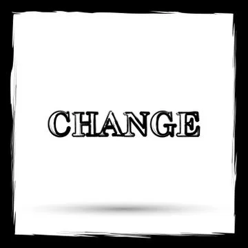 Change icon. Internet button on white background. Outline design imitating pa 스톡 일러스트