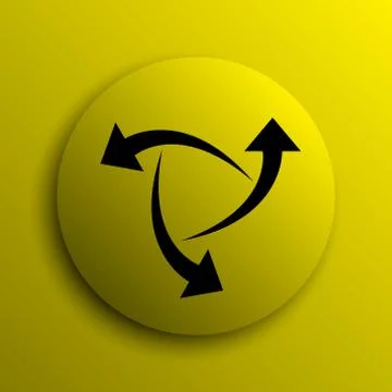 Change icon. Yellow internet button.. Stock Illustration