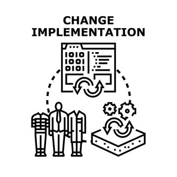 Change implementation process across different systems and roles 库存插图