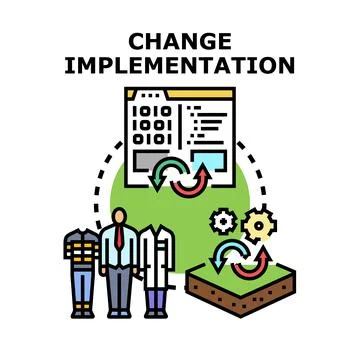 Change implementation process across different systems and roles Stock-Illustration