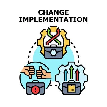 Change implementation process resulting in business growth Stock Illustration