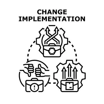 Change implementation process resulting in business growth Stock Illustration