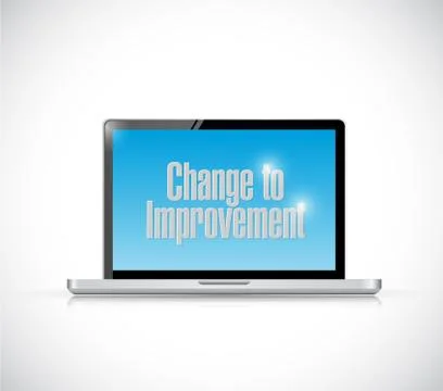 Change to improvement computer laptop Illustrazione stock