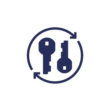 Change keys icon on white Stock Illustration