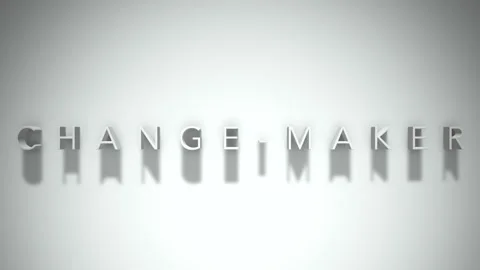 Change maker 3D title animation with shadows on a white background Stock Footage 297816103