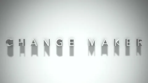 Change maker 3D title animation white text on a white background Stock Footage 299702141