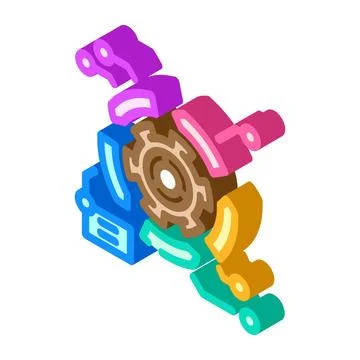 Change management analyst isometric icon vector illustration Stock Illustration