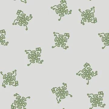 Change management analyst line vector seamless pattern Stock Illustration