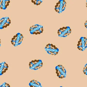 Change management business process isometric icon seamless pattern イラスト素材