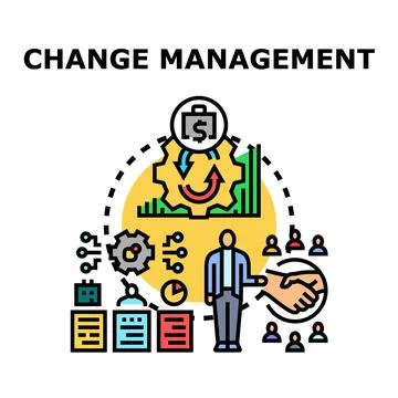 Change management concept for business process improvement Stock Illustration