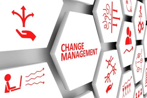 CHANGE MANAGEMENT concept cell background 3d illustration Stock Illustration