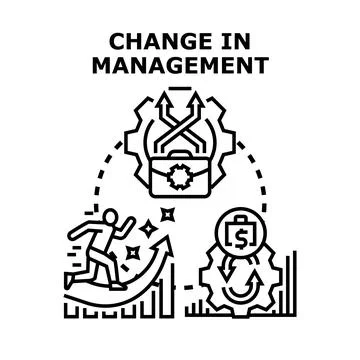 Change in management concept implementing strategic shifts Stock Illustration