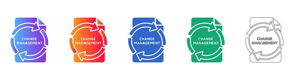 Change Management Document Process Icons Stock Illustration
