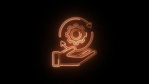 Change Management Isolated on Black Background Neon Business Strategy Animati Stock Footage 328105653