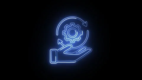 Change Management Isolated on Black Background Neon Business Strategy Animati Stock Footage 328105663