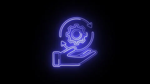 Change Management Isolated on Black Background Neon Business Strategy Animati Video stock 328105671