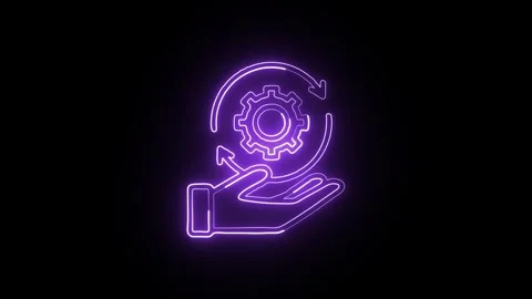 Change Management Isolated on Black Background Neon Business Strategy Animati Stock Footage 328105682