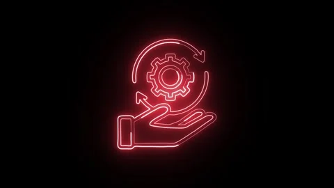 Change Management Isolated on Black Background Neon Business Strategy Animati Stock Footage 328105694