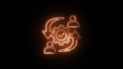 Change Management Isolated on Black Background Neon Business Strategy Animati Stock-Footage 328105728