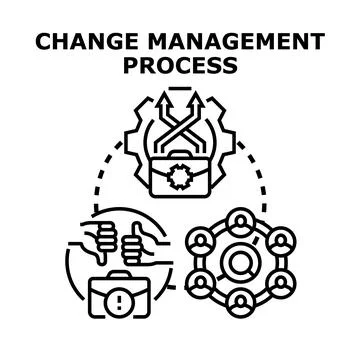 Change management process connecting business stakeholders and transformation Stock Illustration