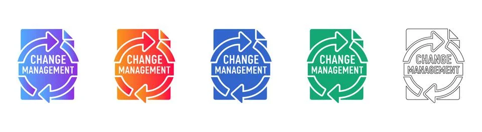 Change Management Process Icon Set Illustrazione stock