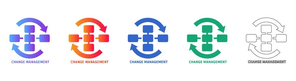 Change Management Process Icons Stock Illustration