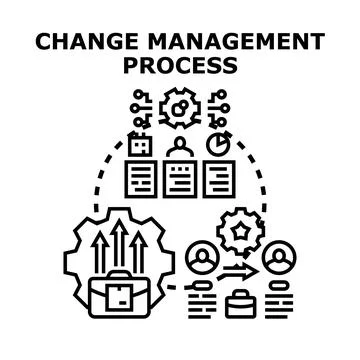 Change management process implementing strategic business transformation Stock Illustration