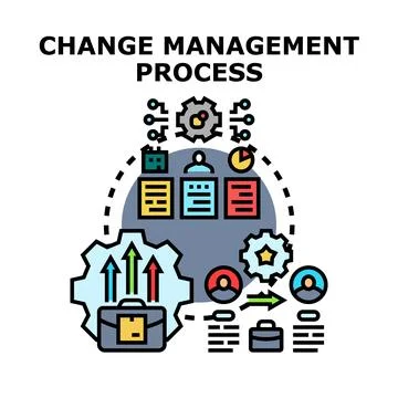 Change management process implementing strategic business transformation Stock Illustration