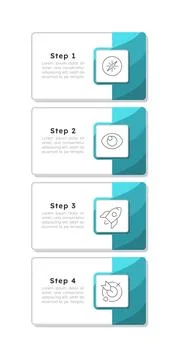 Change management rectangle green vertical infographic 4 steps イラスト素材
