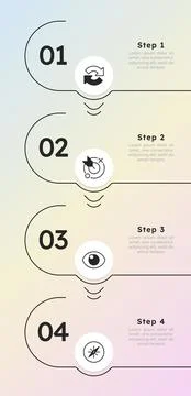 Change management timeline rounded structure infographic 4 steps Stock Illustration
