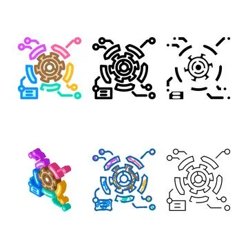 Change management types analyst color icon vector Stock-Illustration