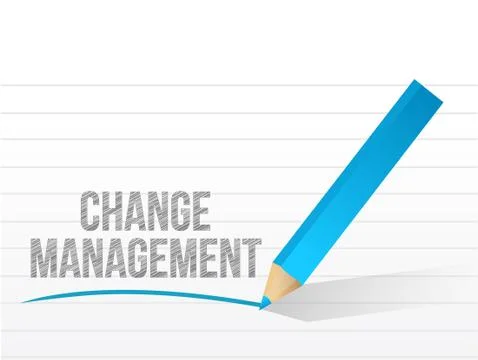 Change management written over a notepad paper Stock Illustration