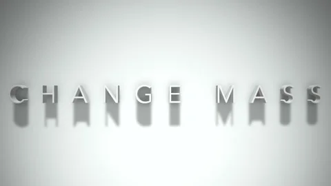 Change mass 3D title animation with shadows on a white background Stockbeeldmateriaal 297006800