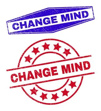 CHANGE MIND Unclean Watermarks in Circle and Hexagonal Forms Stock Illustration