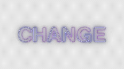 Change neon effects, text animation on transparent background Stock Footage 303499244