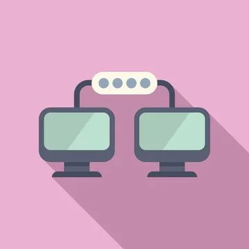 Change network password icon flat vector. Dual process Stock Illustration