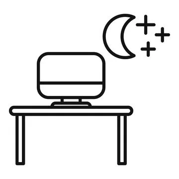 Change night work plan icon outline vector. Late busy work Stock Illustration