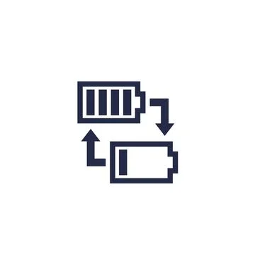 Change or replace battery icon, vector pictogram Stock Illustration