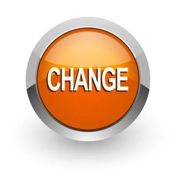 Change orange glossy web icon Illustrazione stock