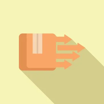 Change parcel delivery icon flat vector. Fast service Stock Illustration